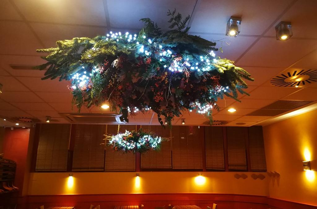 Iluminación Navideña en Restaurante